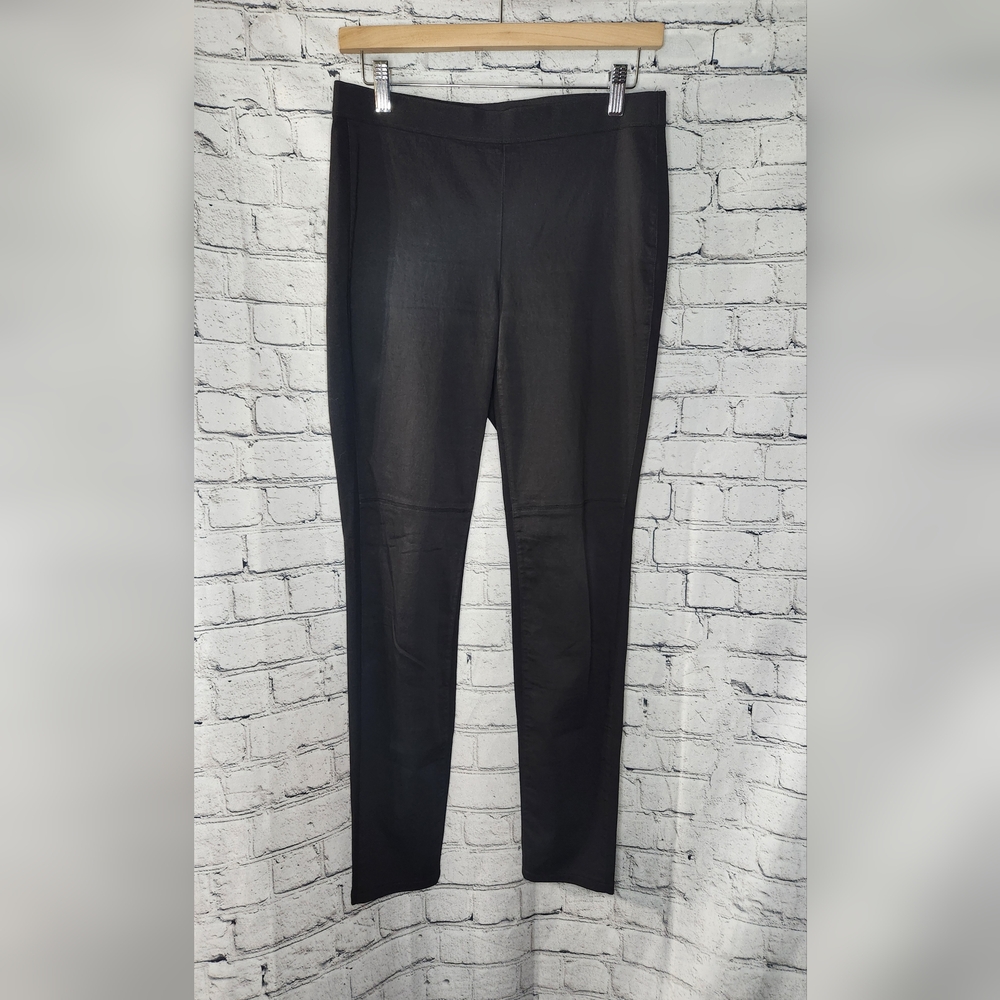 EILEEN FISHER 2‎ Panel Black Pull On Ankle Pant Size XS